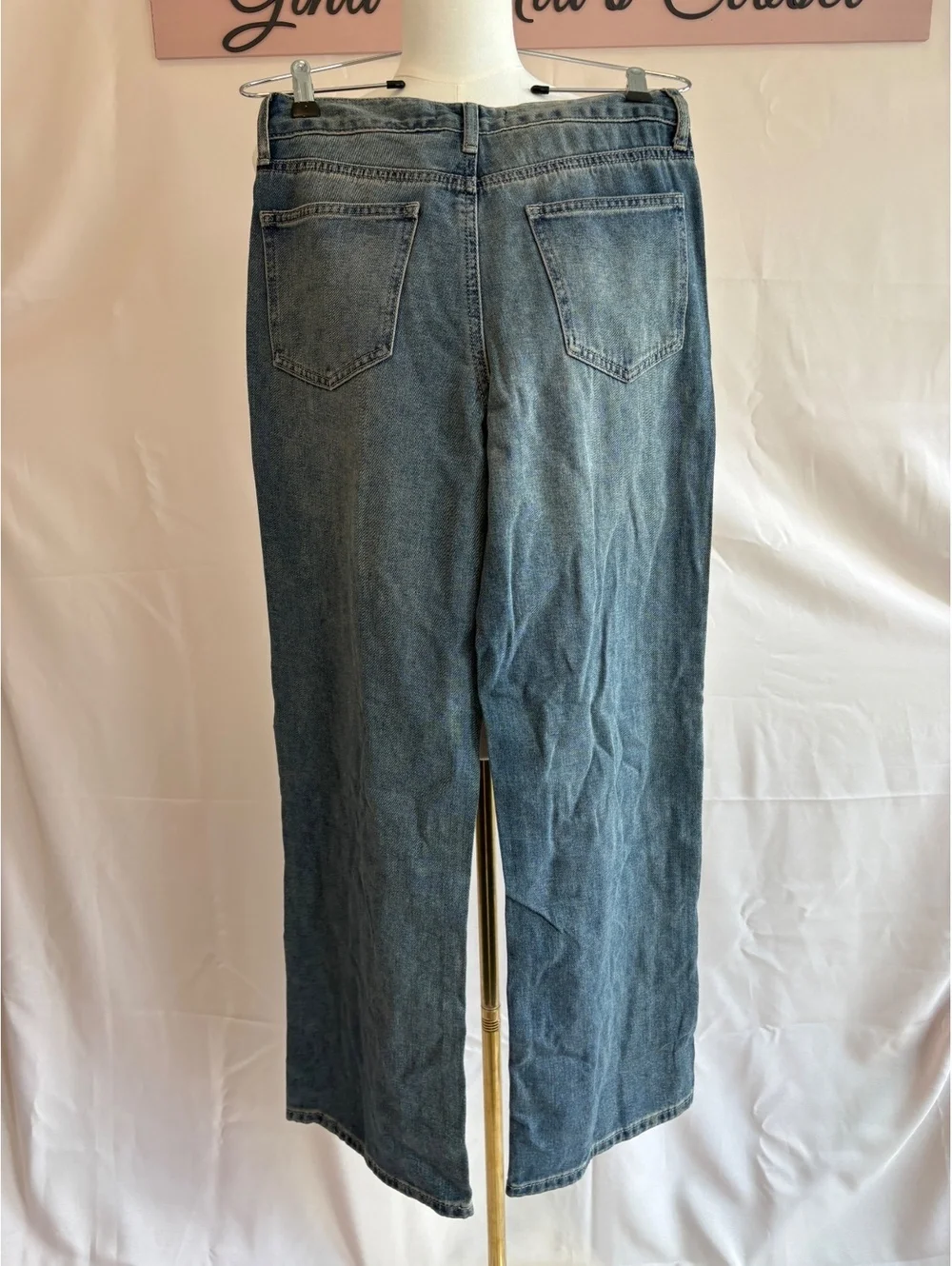 Ashley Mason Premium High Rise Straight Jeans Size 3/26 with Gold Stud Detail
